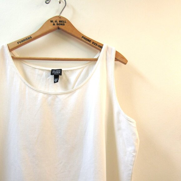 Eileen Fisher White Organic Cotton Tank Top - Picture 2 of 3